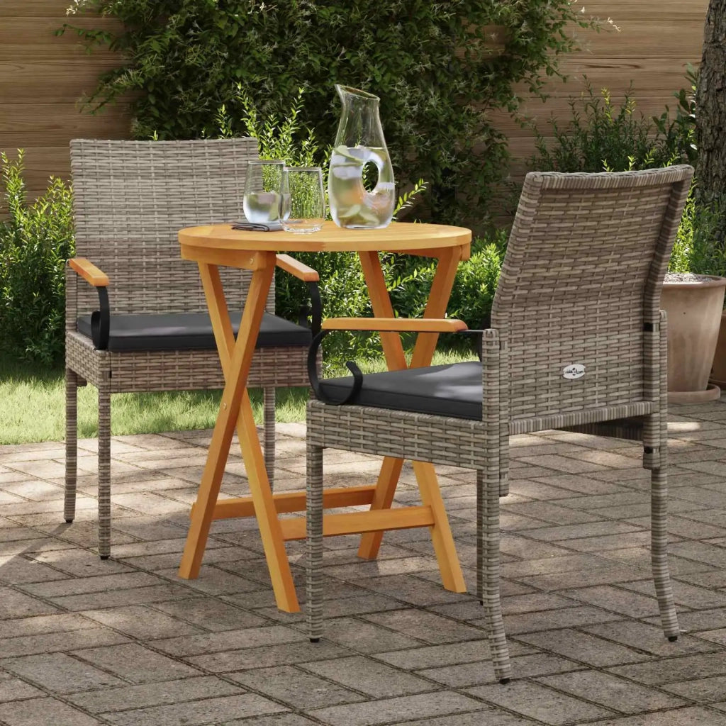 Sedie da giardino con cuscino 2 pcs Grigio e Grigio Scuro 42025881