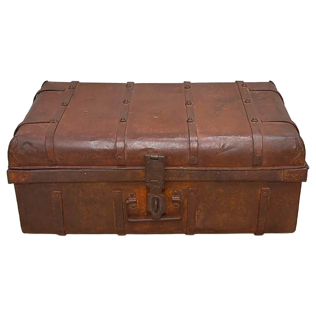 Valigia artigianale in metallo, 67x37x25h cm