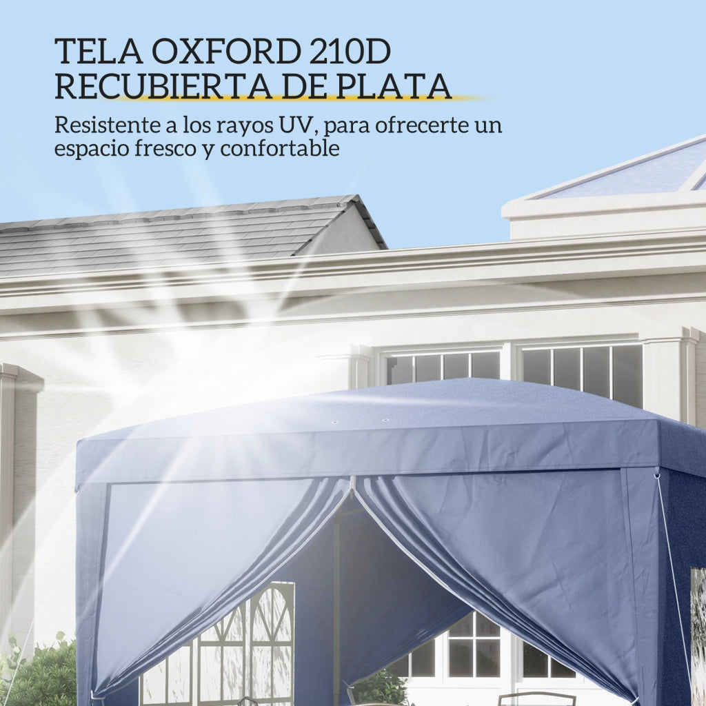 Carpa da Giardino Pieghevole 3x3 m ¨C zephmum ¨C Blu