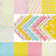 Bundolo di stoffe per patchwork - 10 pezzi - 100% cotone - Stoffa per artigianato - Tema Pasqua