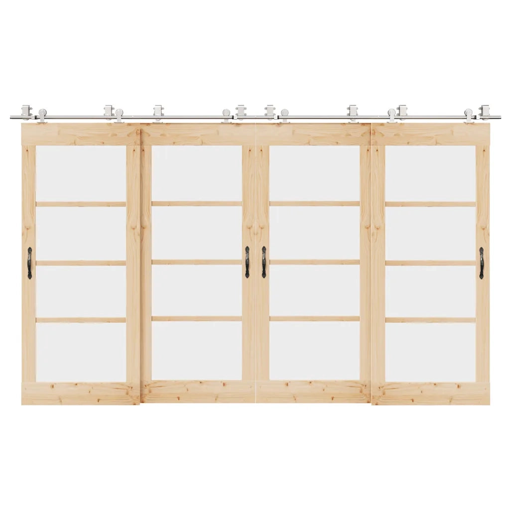 Kit Binari Porta Scorrevole 366 cm Acciaio Inossidabile Argento 3295771