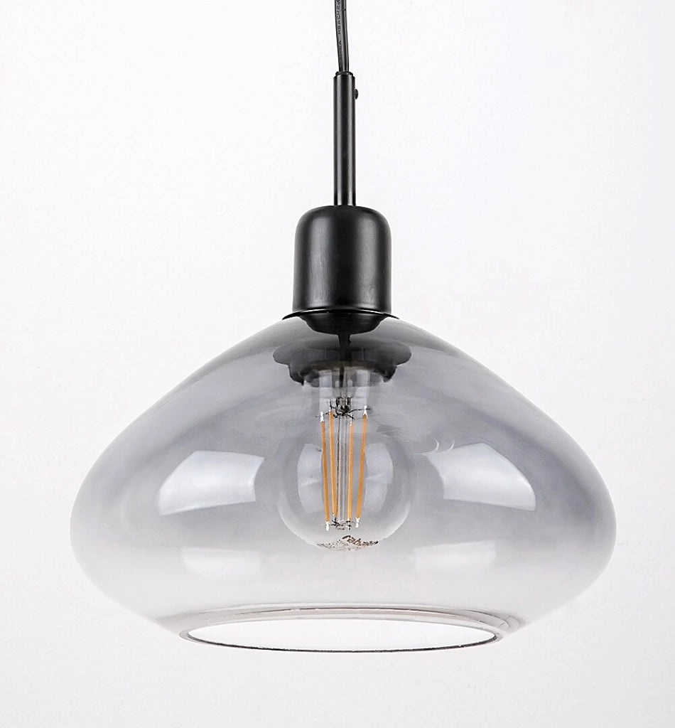 Lampadario Rabalux Dvora 3 luci E27 nero opaco vetro