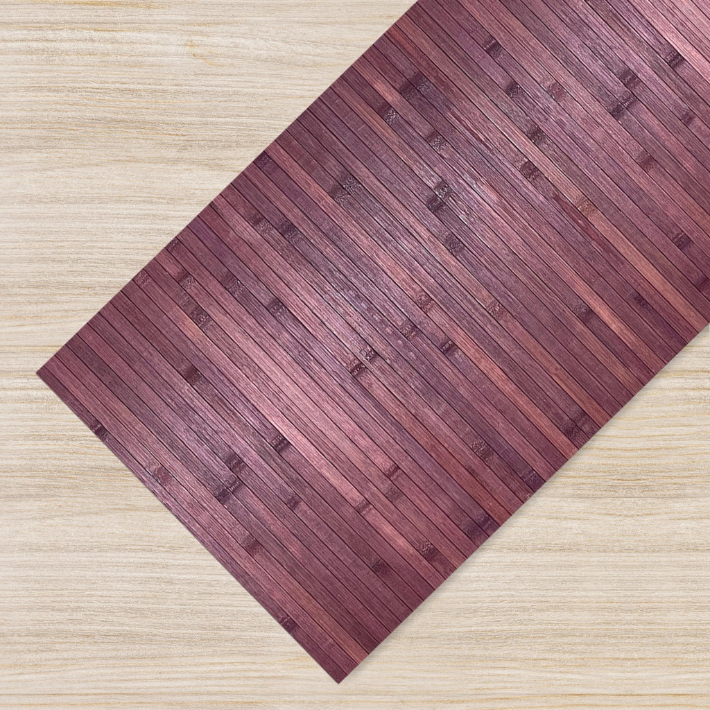 Tappeto Passatoia In Vero Bamboo Tappeto Cucina Ingresso In Legno Antiscivolo Aderente Lavabile E Antimacchia Tagliabile  - Viola - 50x400 cm