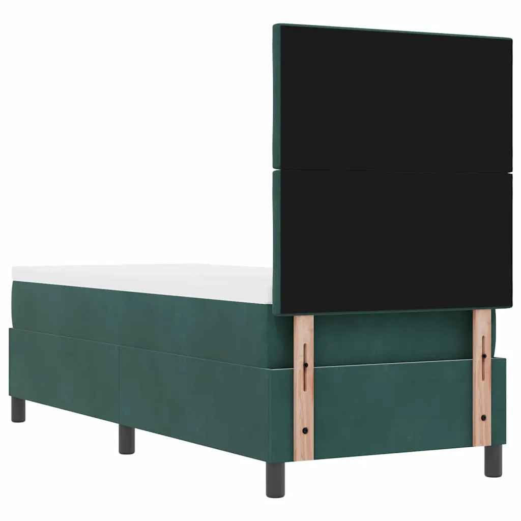 Letto a molle con materasso Verde Scuro 80 x 200 cm Velluto 3339863