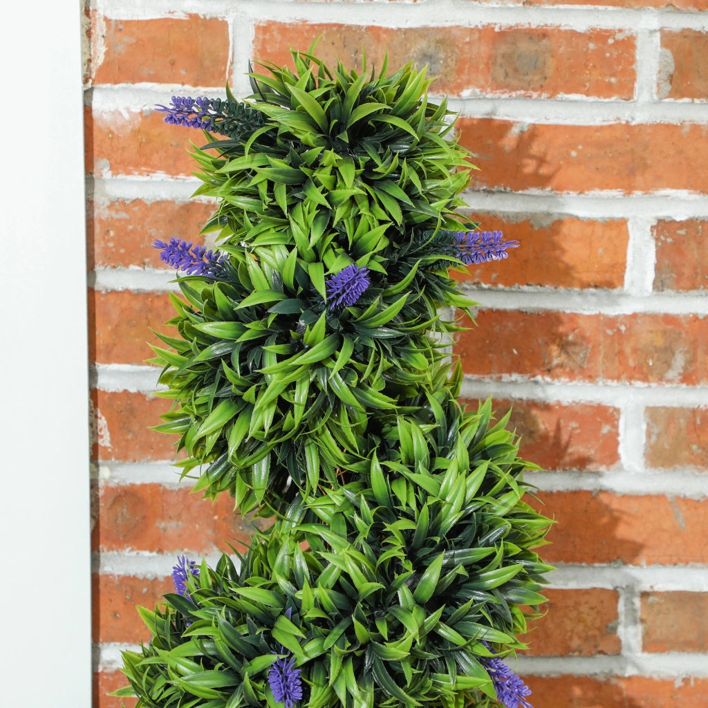 Set 2 Piante Finte Bosso e Lavanda 115cm ¨C zephmum ¨C Verde Blu