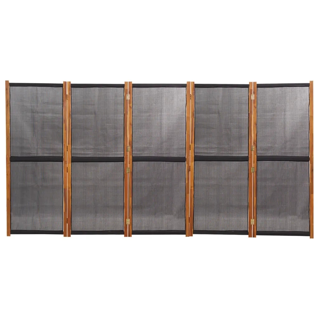 Paravento a 5 Pannelli Nero 350x180 cm 319181