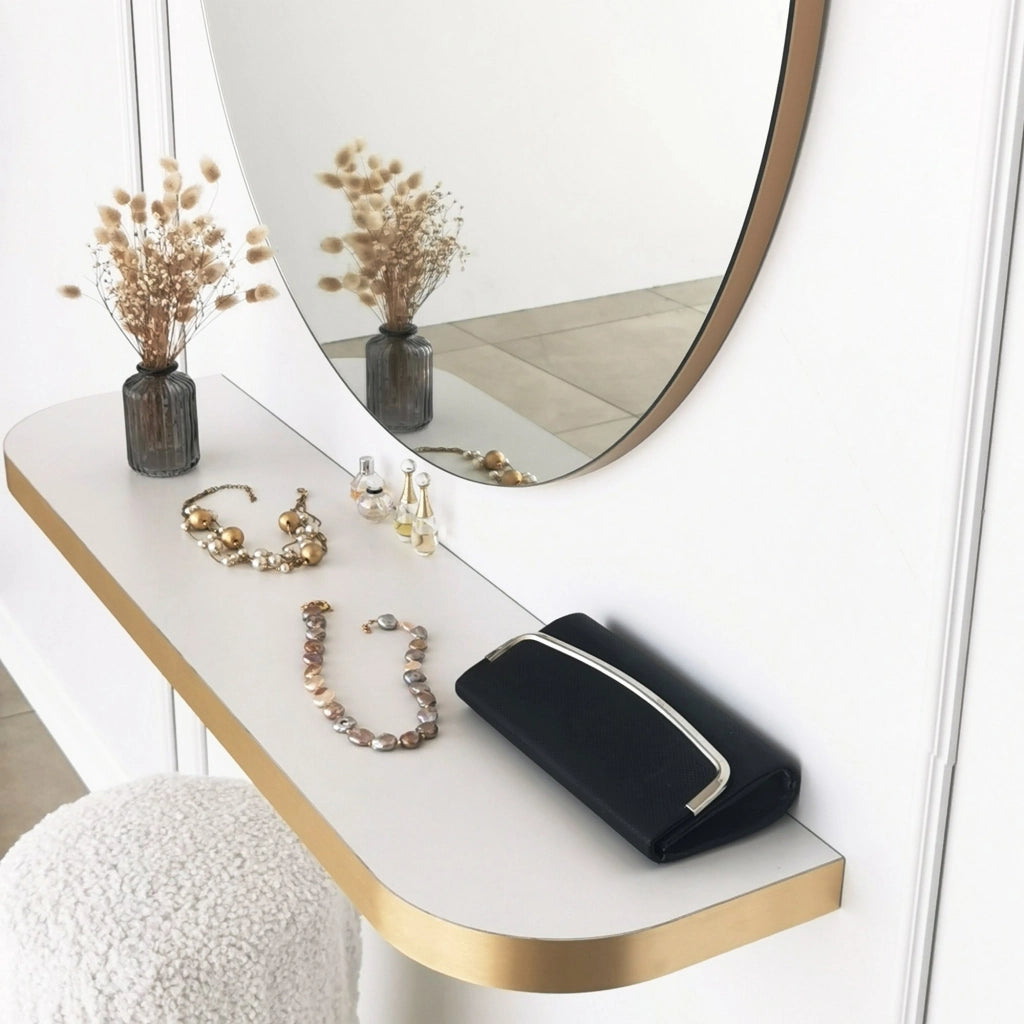 Gonnesa, Specchio Forma Rotondo, 90x90h cm oro