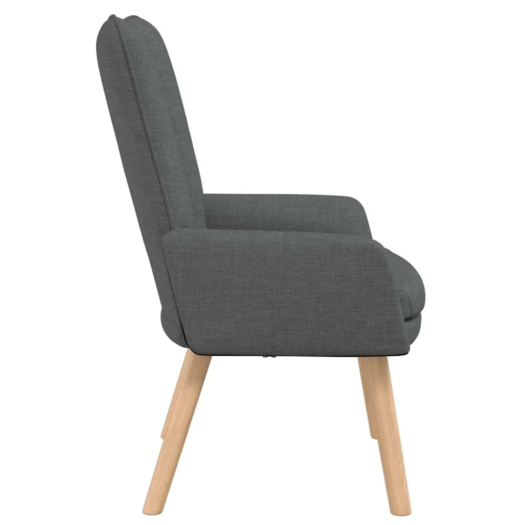 Poltrona | Sedia Relax Grigio scuro 63 x 67 x 94 cm Tessuto e compensato