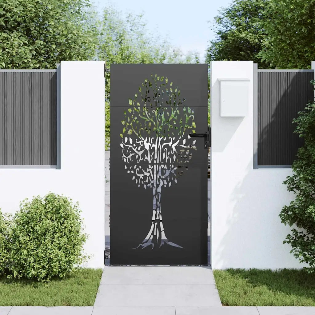 Cancello da giardino con blocco Nero 85 x 200 cm 42015863