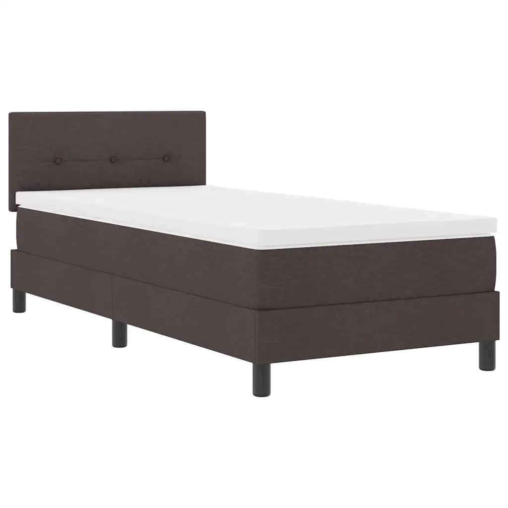 Letto a molle con testiera Marrone Scuro 90 x 200 cm Tessuto 3338660