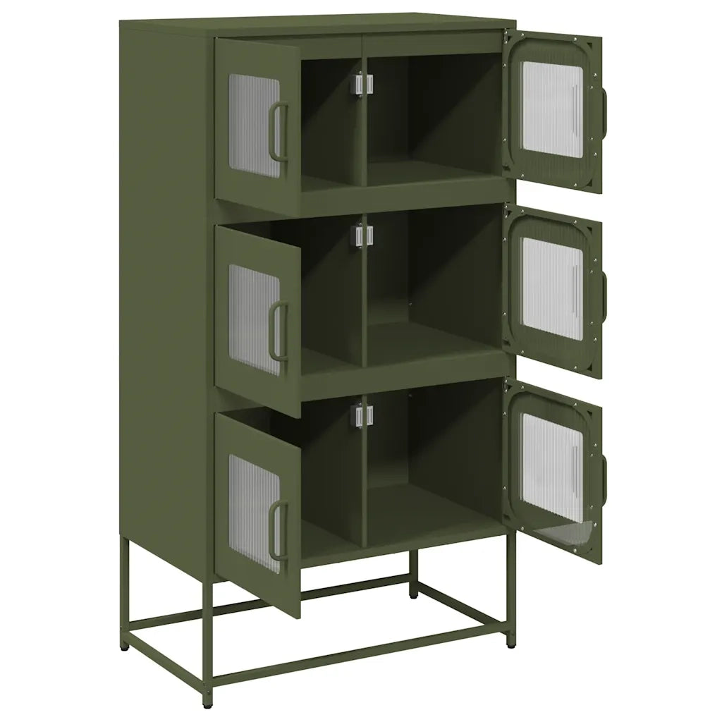 Credenza Verde Oliva 68x39x123 cm in Acciaio 853354