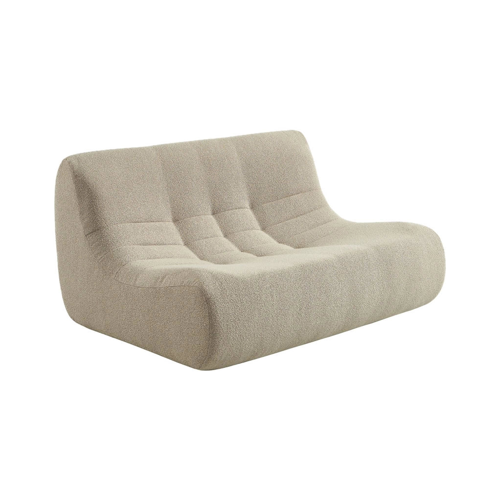 Poltrona bouclé testurizzata, 2 posti, beige
