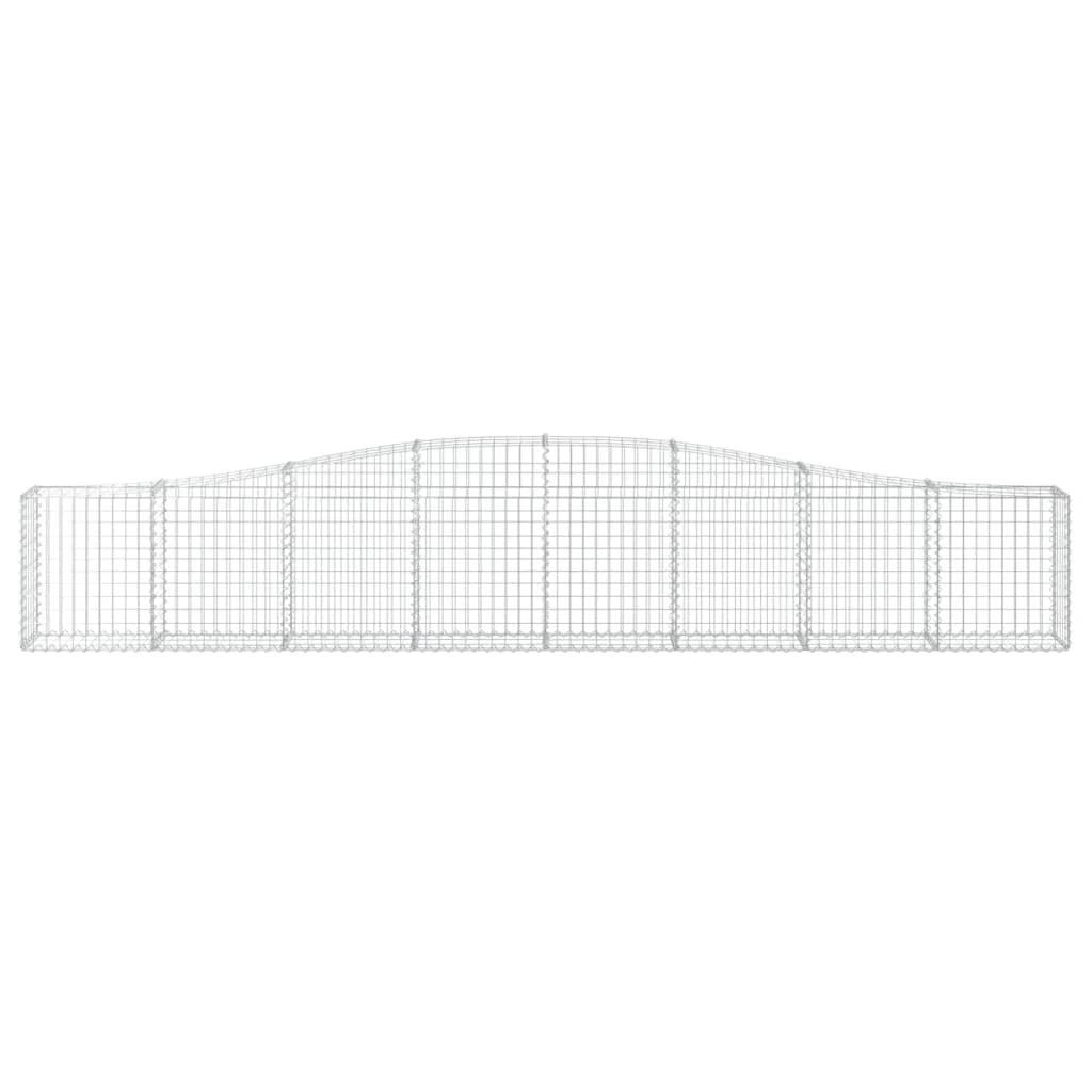 Set di 4 gabbioni ad arco per recinzione gabbia o muro di contenimento 400 x 30 x 60/80 cm ferro zincato argento 02_0041487