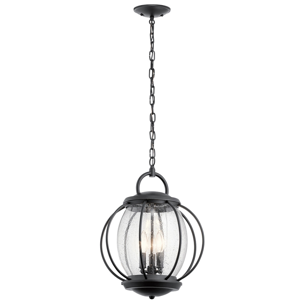 Lampada a sospensione esterna Vandalia Kichler nera E14
