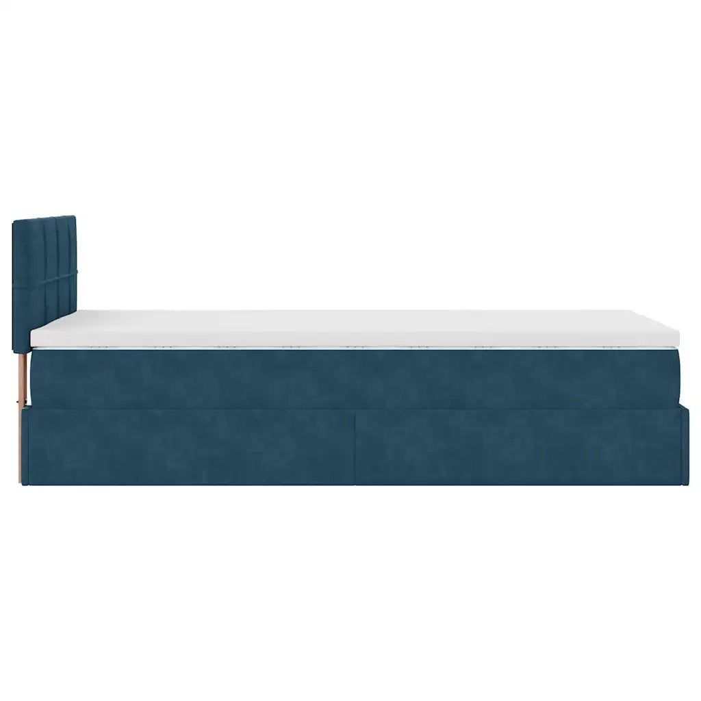 Struttura Letto Pouf con Materasso 90x200 cm in Velluto 3312600