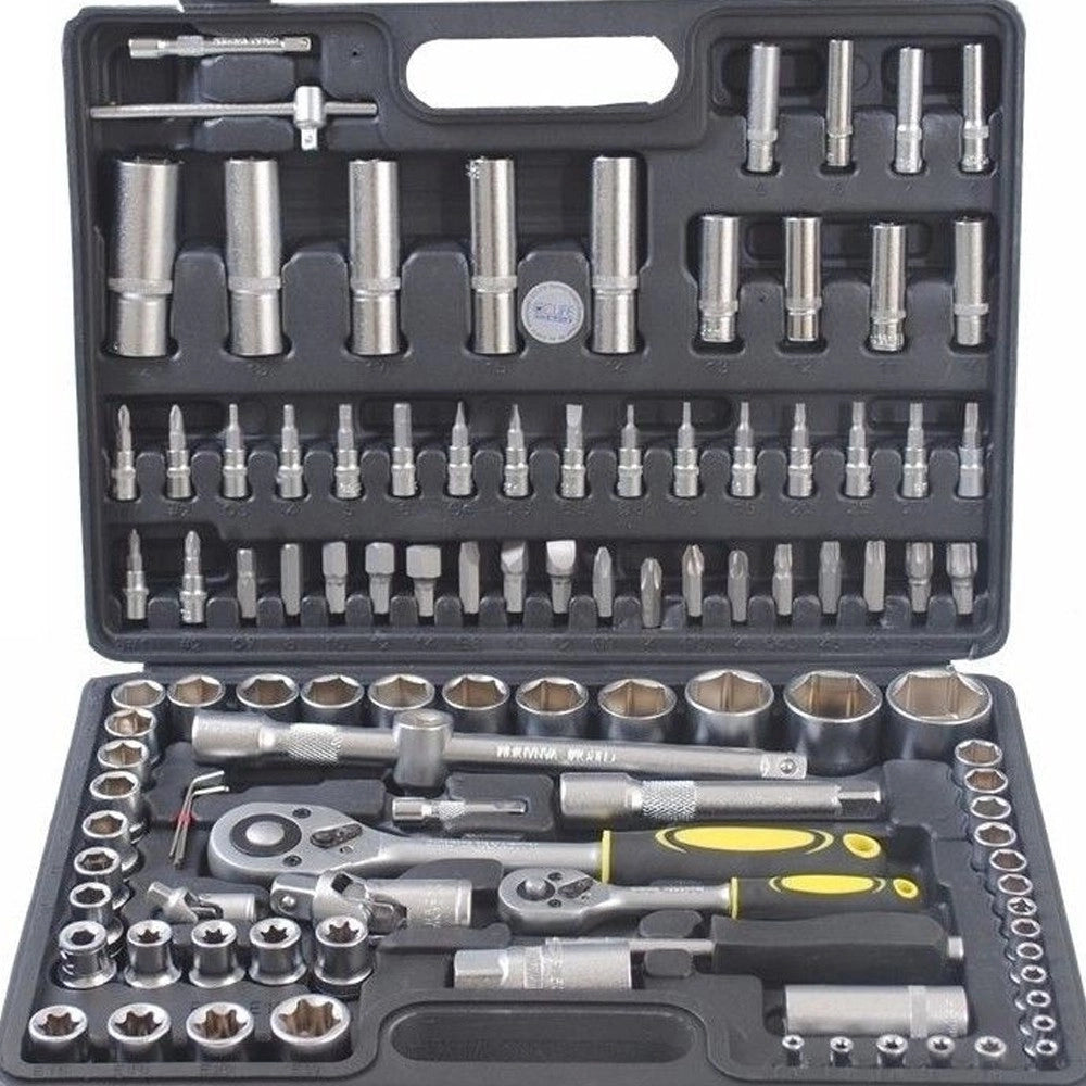 Trade Shop - Set Di Chiavi Cassetta Attrezzi Cricchetto Bussole Boccole Inserti Kit Da 109pz -