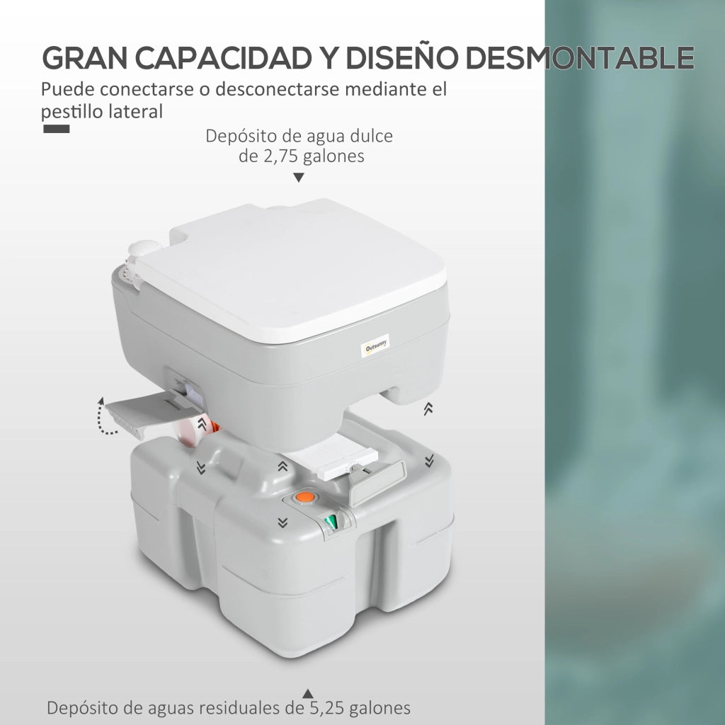 WC Portatile 20L ¨C Xylo ¨C Indicatore Livello Grigio 33x40x43cm