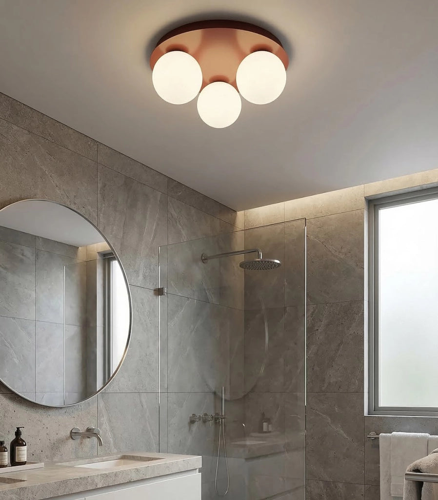 Lampada da soffitto SOLAR 3 sfere vetro bordeaux E14 Emibig