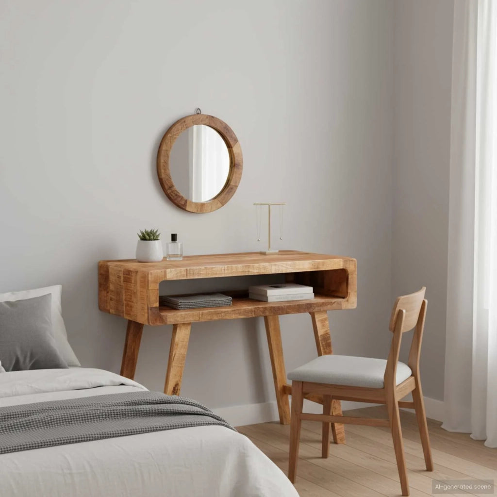 Tavolo da Trucco con specchio Marrone Legno di mango massello 4104565