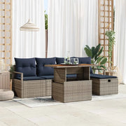 Set Divano da Giardino con cuscino 6 pcs Grigio polyrattan 3359993