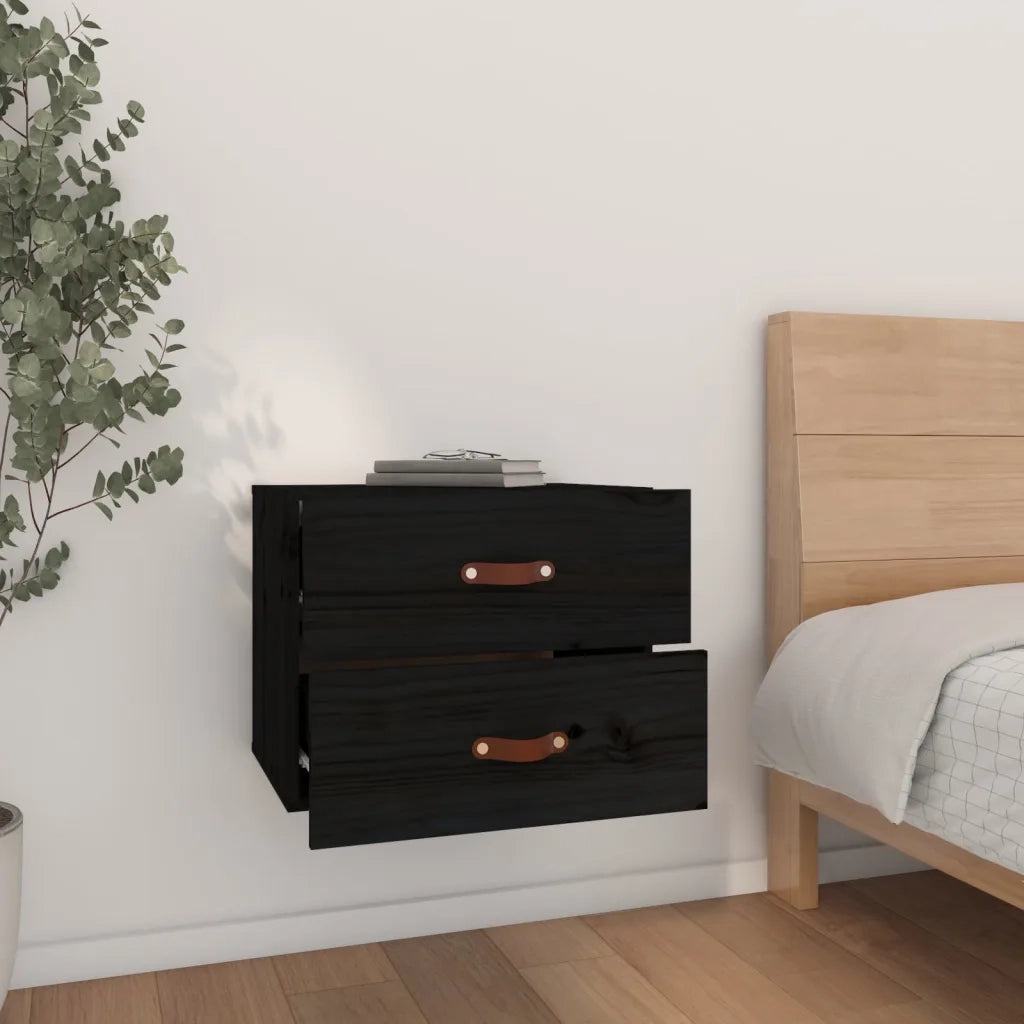 Comodini a Muro 2 pz Nero 50x36x40 cm 820985