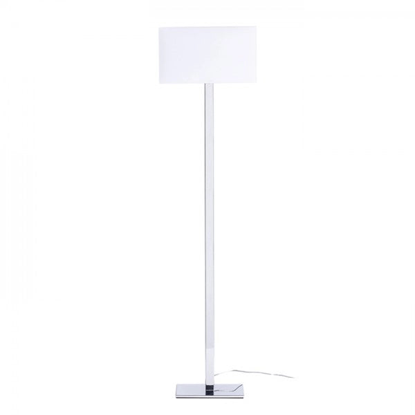 Lampada PLAZA da terra bianco cromo 230V E27 42W