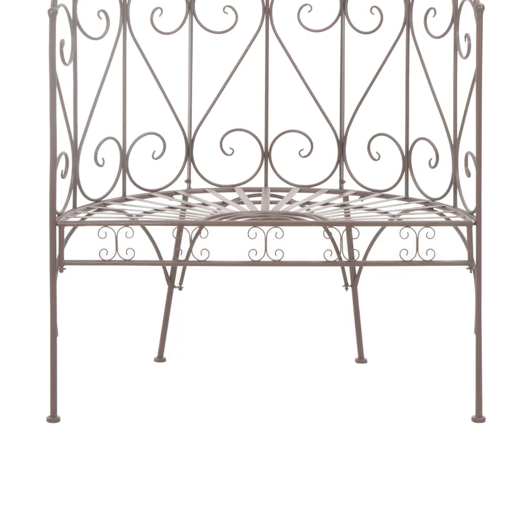 Panchina da Giardino 95 cm in Ferro Marrone Anticato 45433