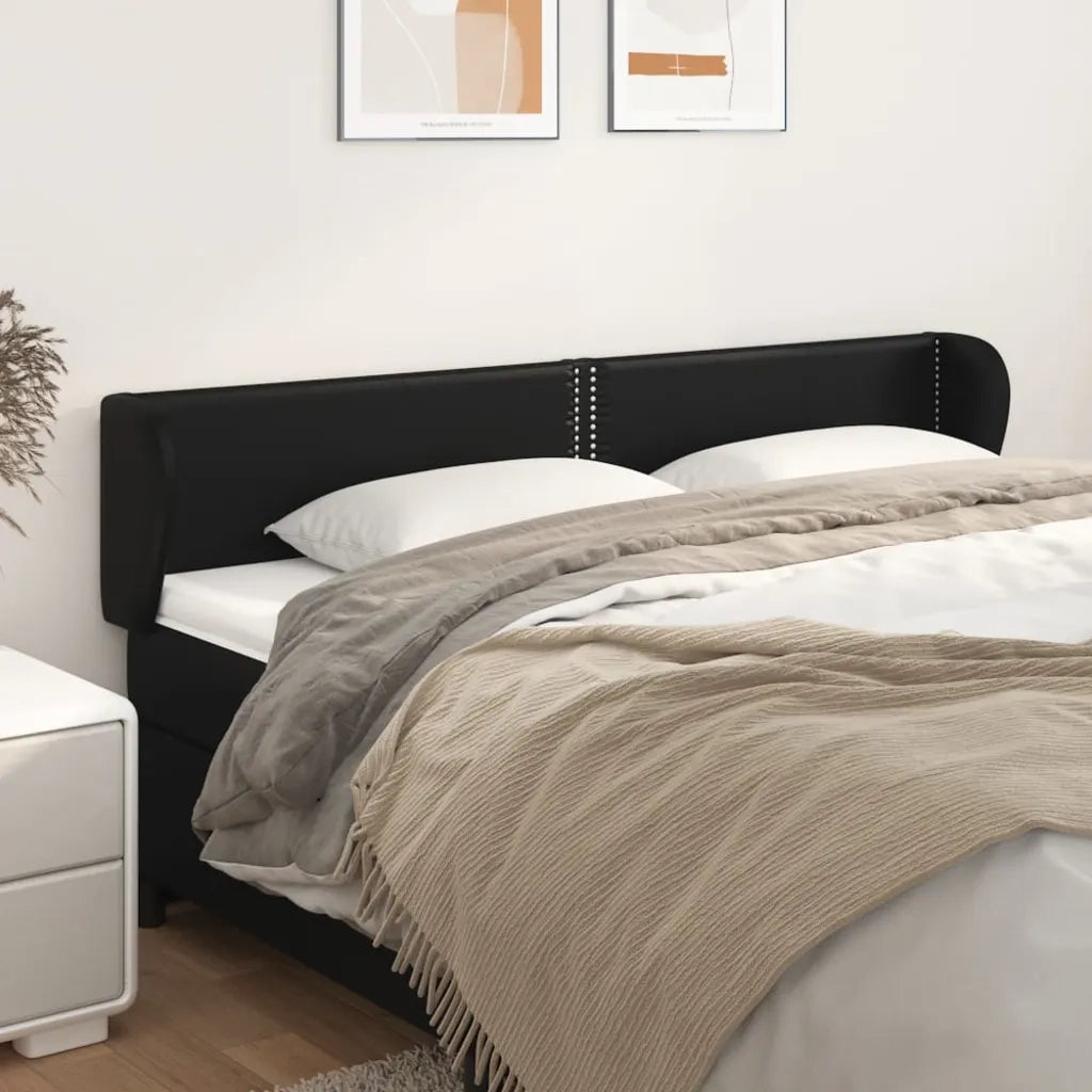 Testiera ad Orecchio Nera 183x23x78/88 cm in Similpelle 3117106
