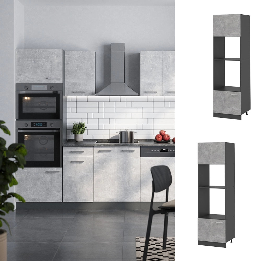 Mobile cucina microonde R-Line Calcestruzzo/Antracite 60 cm Vicco