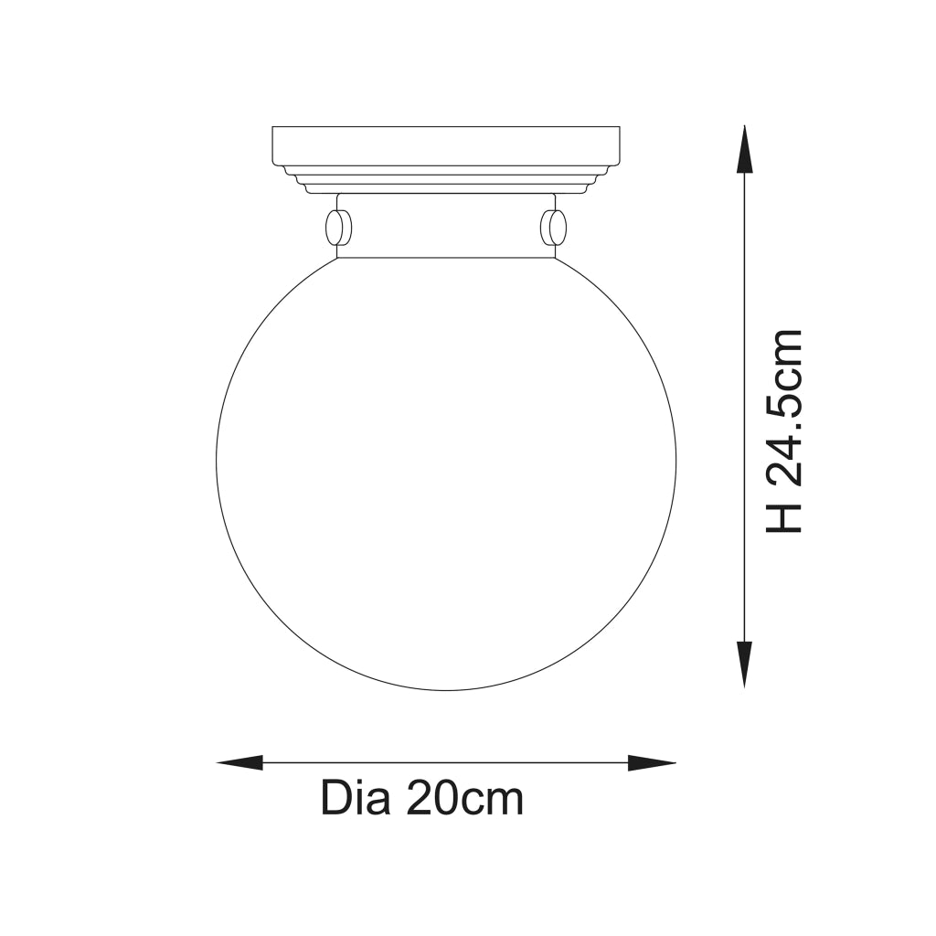 Plafoniera bagno minimal sfera vetro cromo E27 IP44
