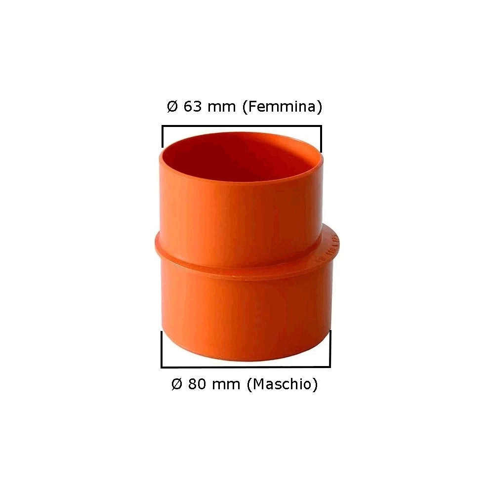 Aumento in pvc - bicchiere su ø minore : Colore - Arancio, Diametro - 63x80