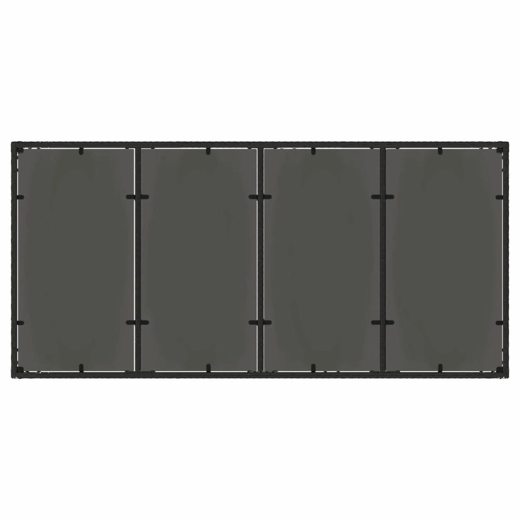 Set da pranzo per esterni 9 pz Nero polyrattan 3422305