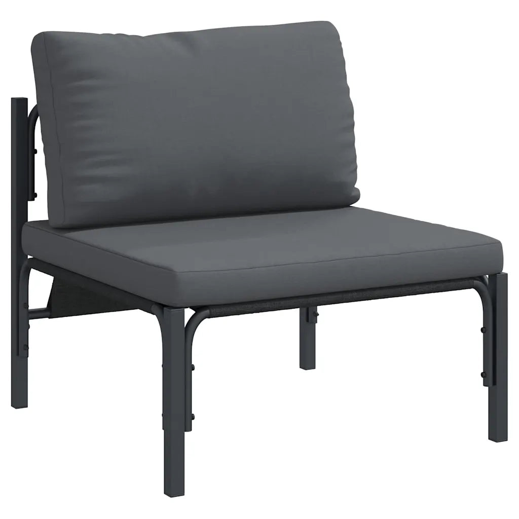 Set Divano da Giardino con cuscino 3 pcs Nero Acciaio 3378962