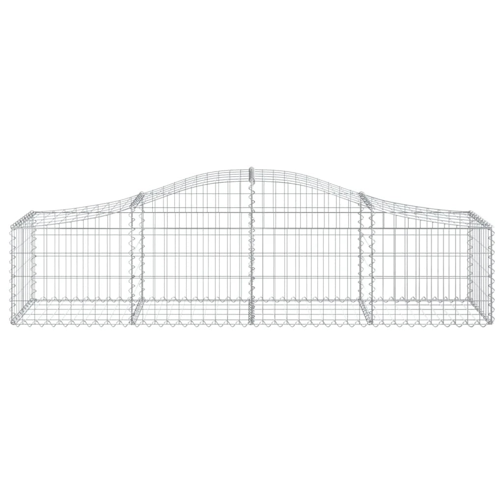 Set di 4 gabbioni ad arco per recinzione gabbia o muro di contenimento 200 x 50 x 40/60 cm ferro zincato argento 02_0041450