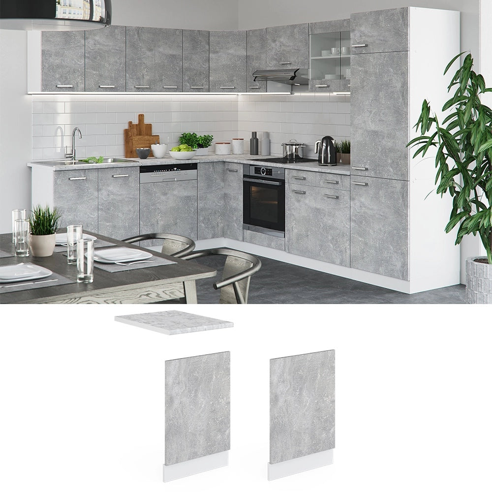 Pannello frontale R-Line Calcestruzzo/Bianco 45 cm, PL Antracite Vicco
