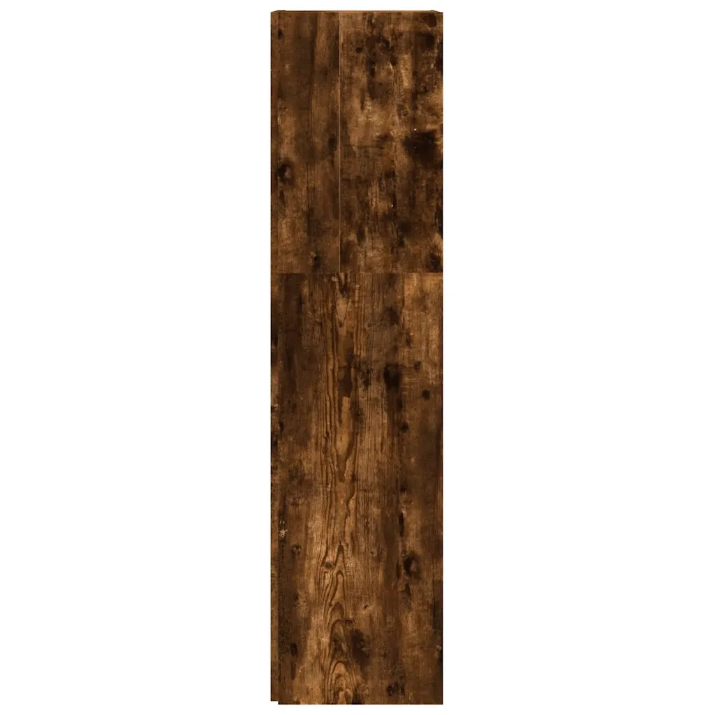 Mobile angolare moderno contenitore compatto 33 x 33 x 132 cm legno composito finitura rovere affumicato 02_0048262