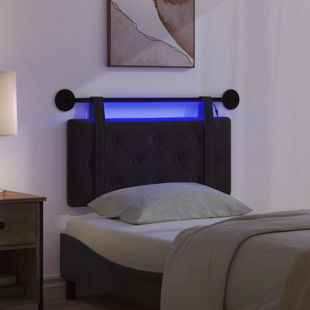 Testiera | Testata sospesa Con luce LED Nero Velluto