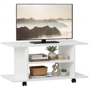 Mobile TV con Ripiani e Ruote ¨C Minimal ¨C 80x40x40 Bianco