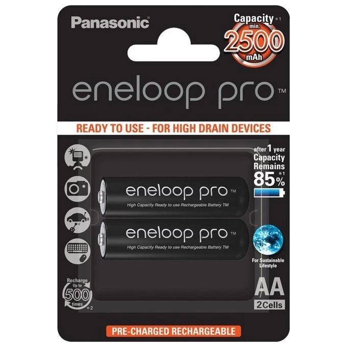 Panasonic 2500mAh, 1.2V Batteria ricaricabile Stilo AA