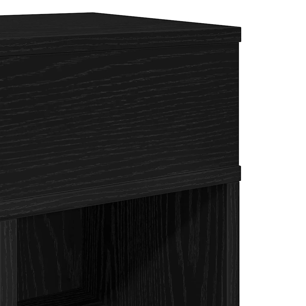 Comodino con Cassetto Nero 25x31x66 cm 858616