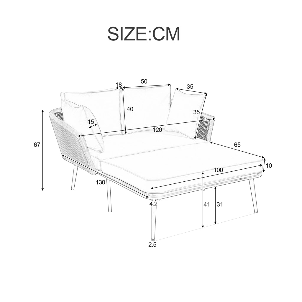 Divano da Giardino con Cuscini ¨C MINIMAL ¨C Beige, Set Lounge Esterno