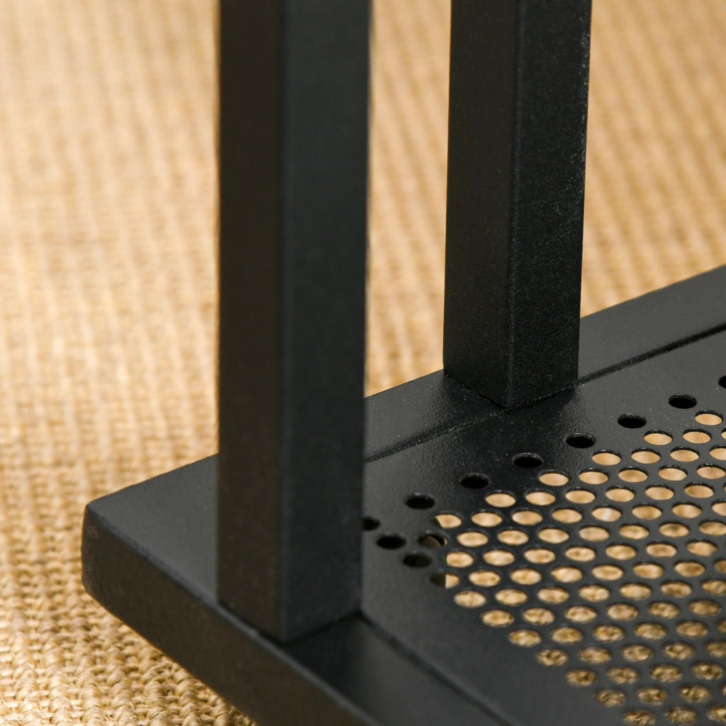 Tavolino da caff¨¨ con ruote ¨C Minimal ¨C Legno e metallo 51x36x65 cm