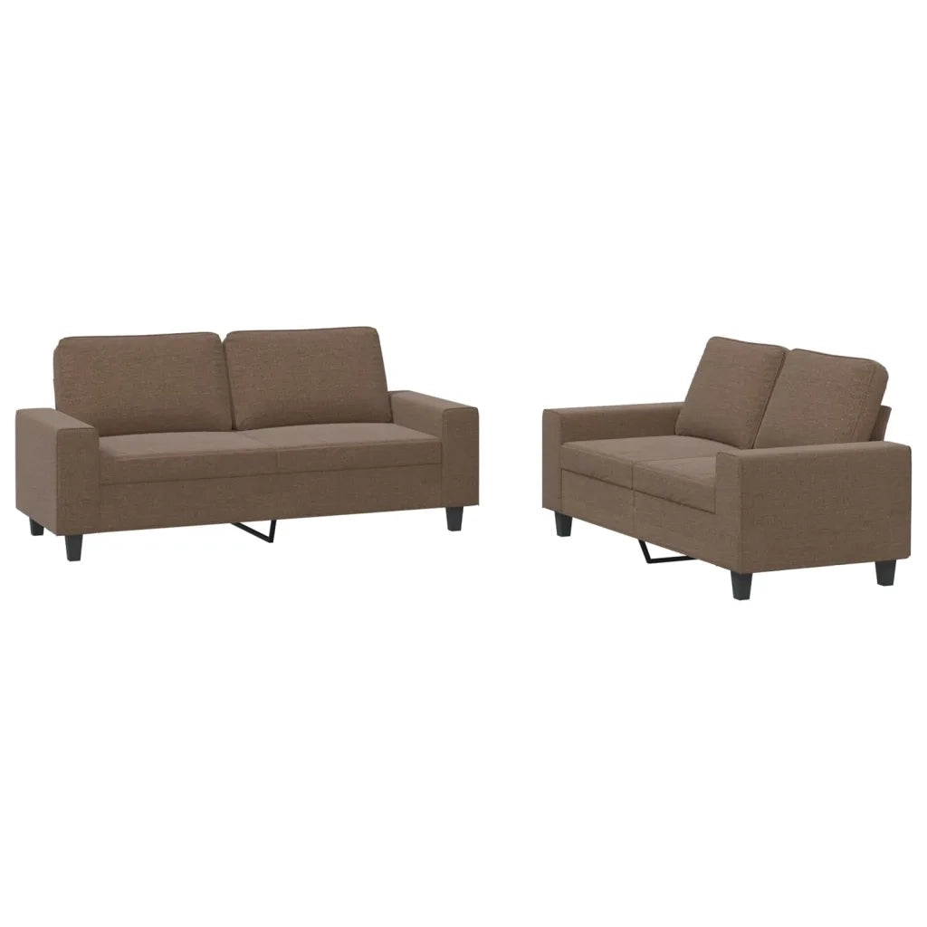 Set di Divani 2 pz Marrone in Tessuto 3201885