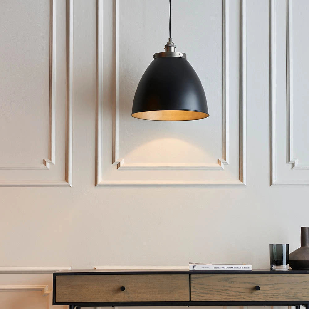 Lampada a sospensione industriale Ø34 nero opaco E27