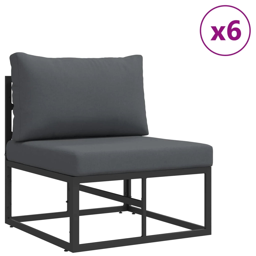 Set Divano da Giardino con cuscino 11 pcs Nero Alluminio 3378907