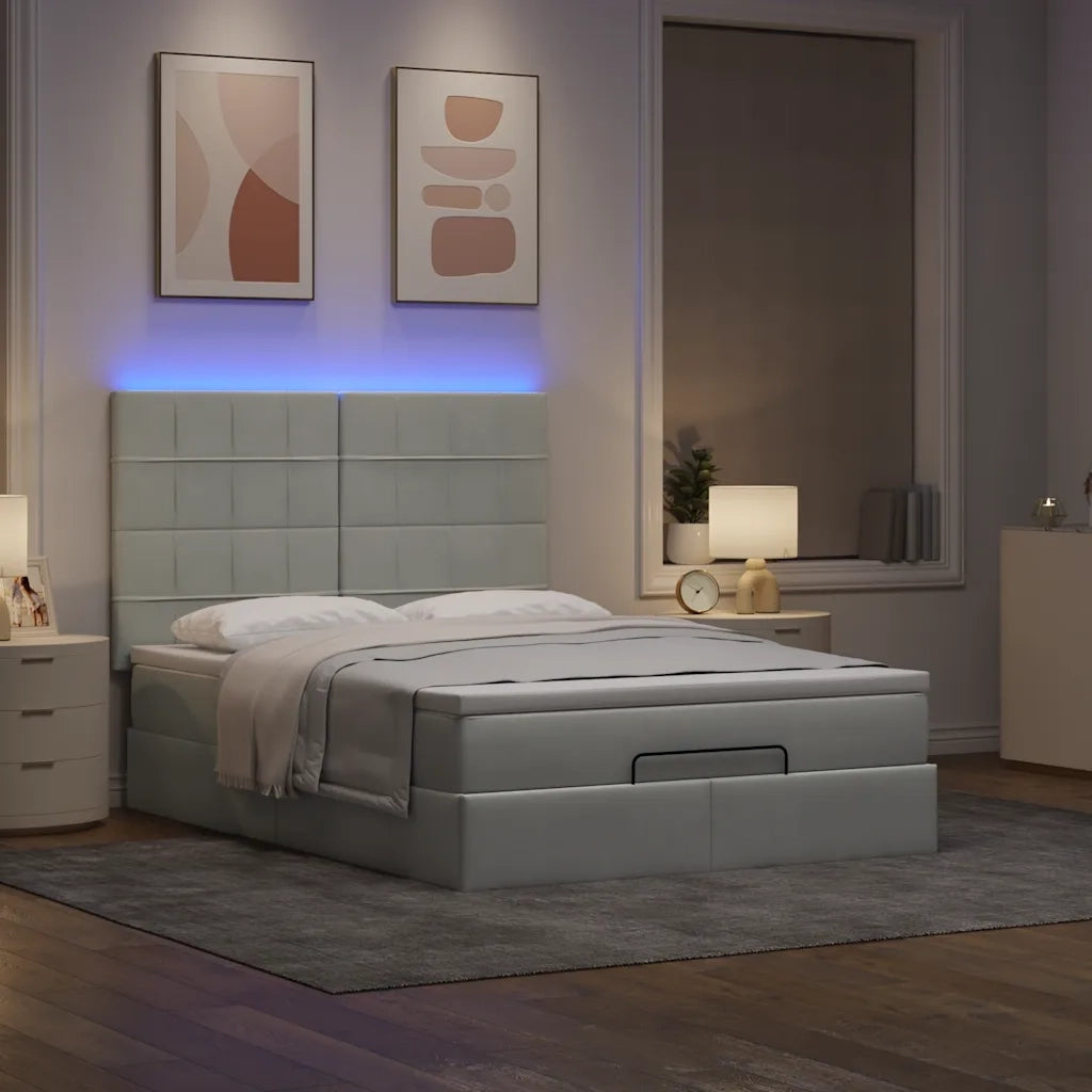 Struttura Letto Pouf con Materassi 140x200 cm in Velluto 3314324