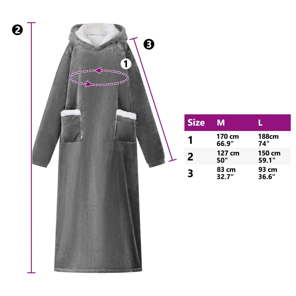 Felpa coperta Grigio scuro M Pile e Flanella CFW1203612