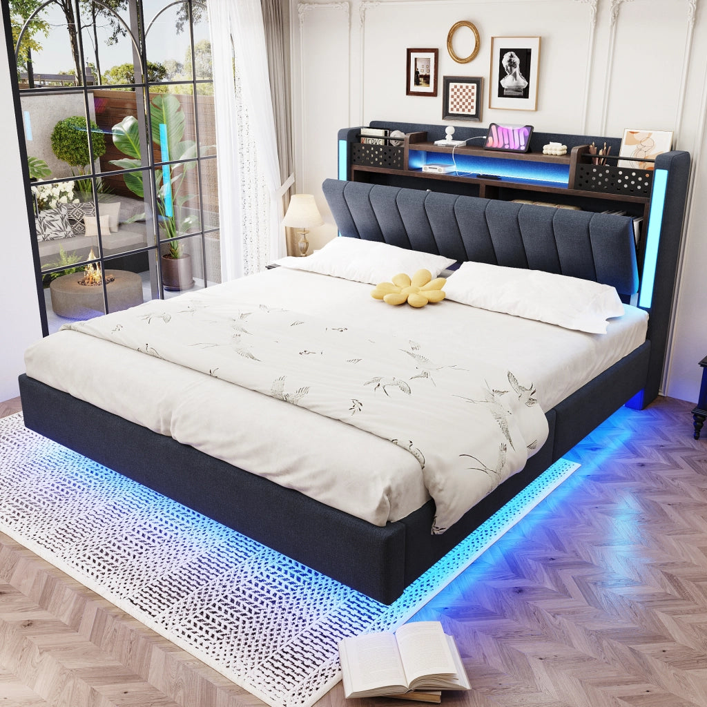 letto imbottito lino grigio 140 x 200 cm