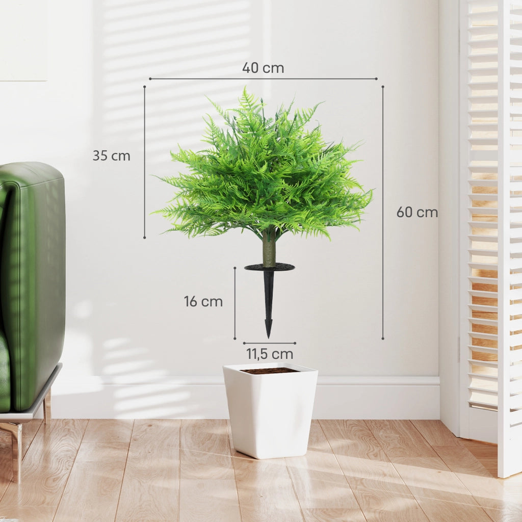 Piante Artificiali Boston Felce ¨C Minimal ¨C Grigio 60 cm Set 2 Pezzi