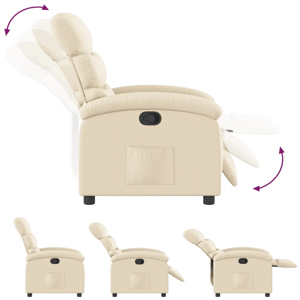 Poltrona reclinabile in Tessuto Crema 3205808